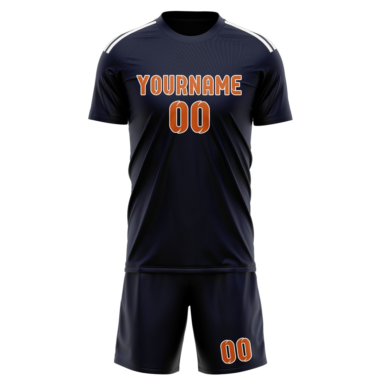 Maßgeschneidertes Professionelles Stahlblau Orange Fußballtrikot-Set