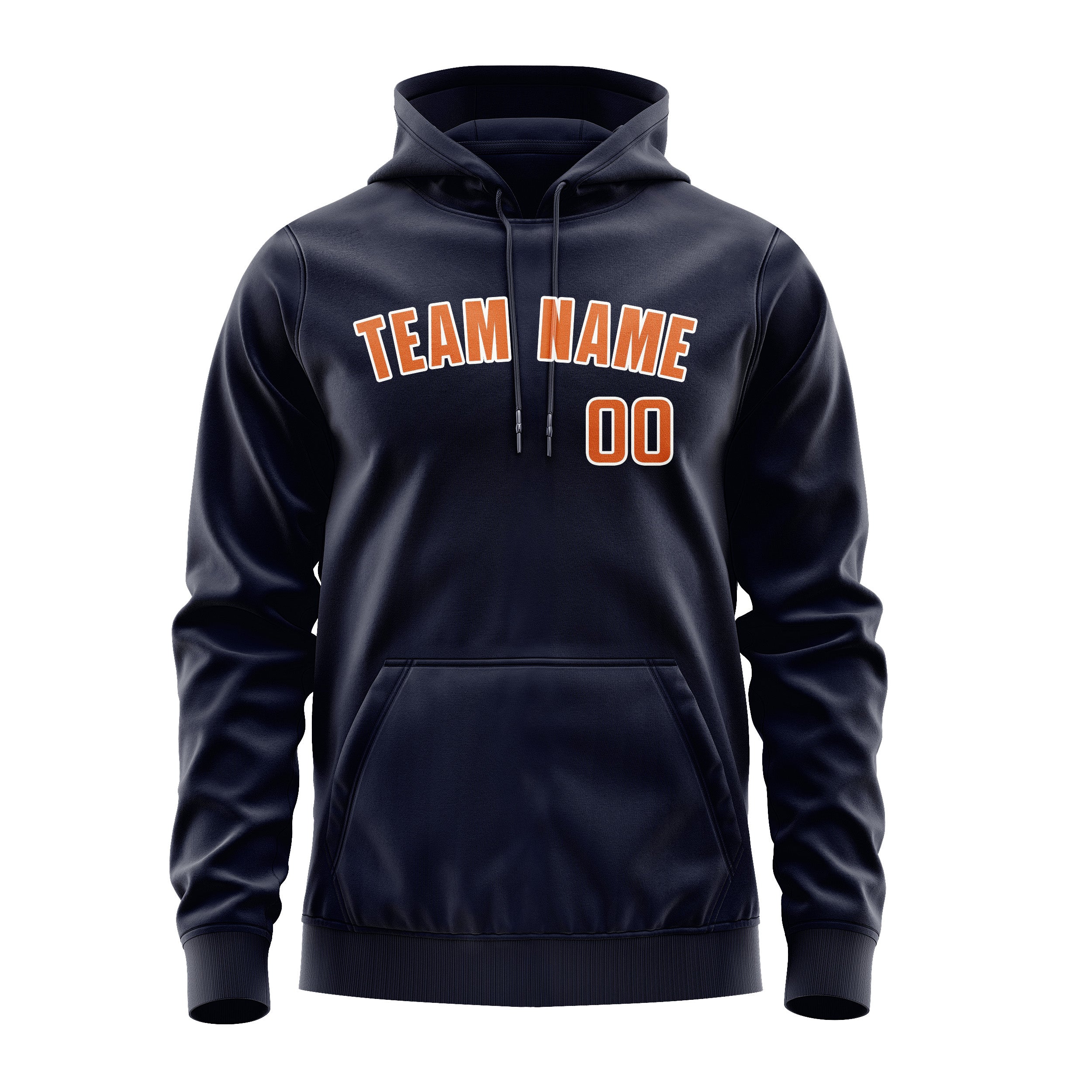 Maßgeschneidertes Stahlblau Orange Hoodie