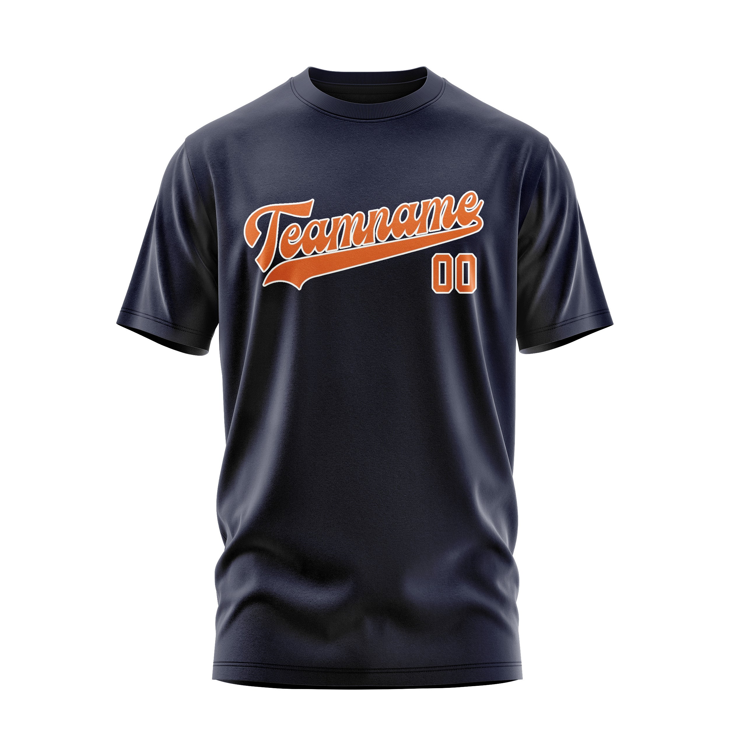 Maßgeschneidertes Stahlblau Orange T-Shirt