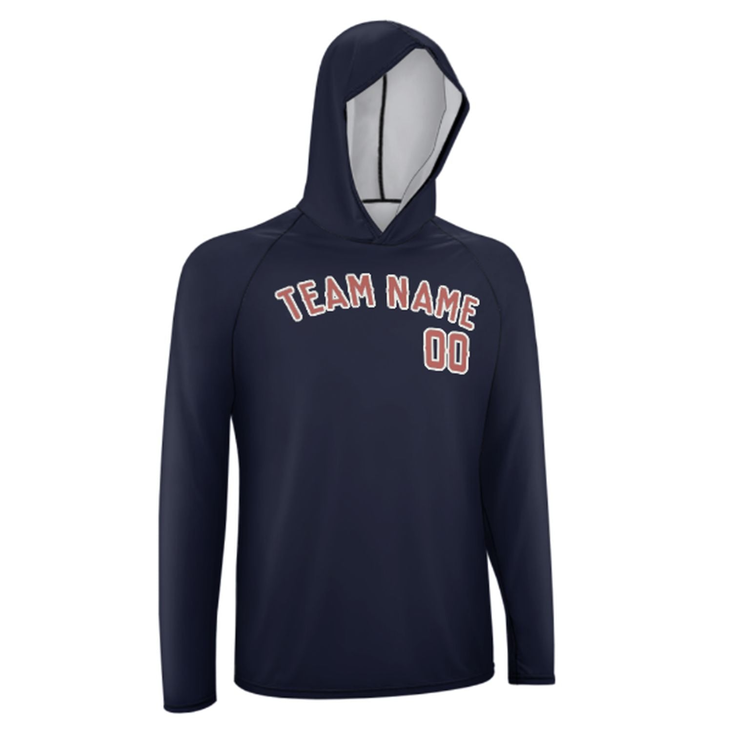 Maßgeschneidertes Stahlblau Kupferrose UV-Hoodie