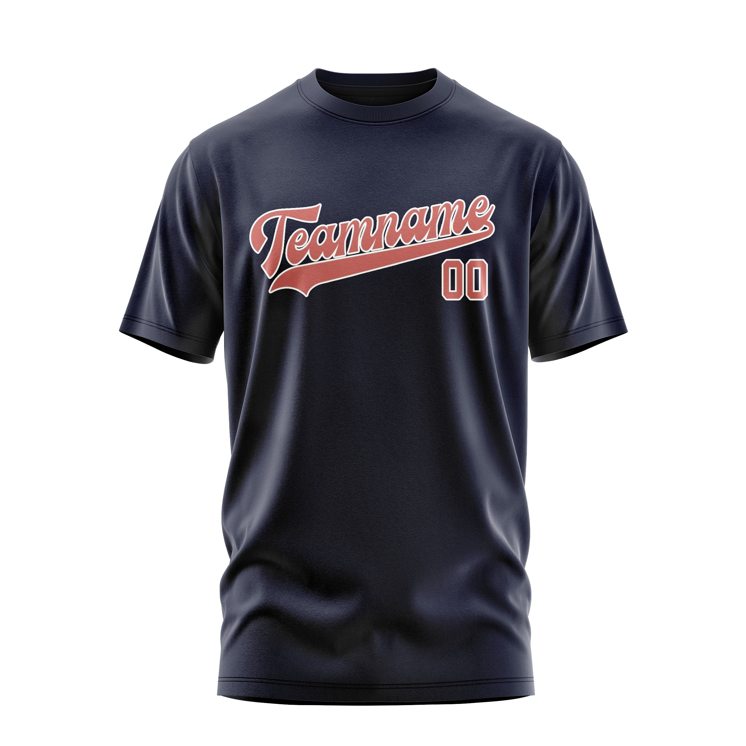Maßgeschneidertes Stahlblau Kupferrose T-Shirt