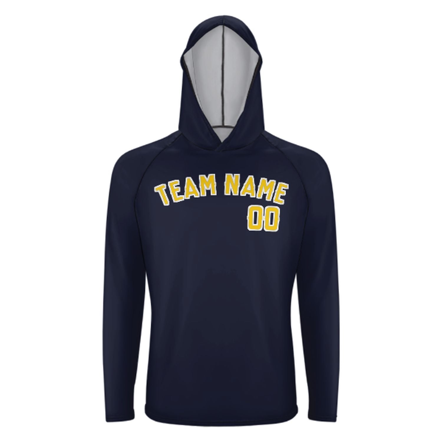 Maßgeschneidertes Stahlblau Gold UV-Hoodie