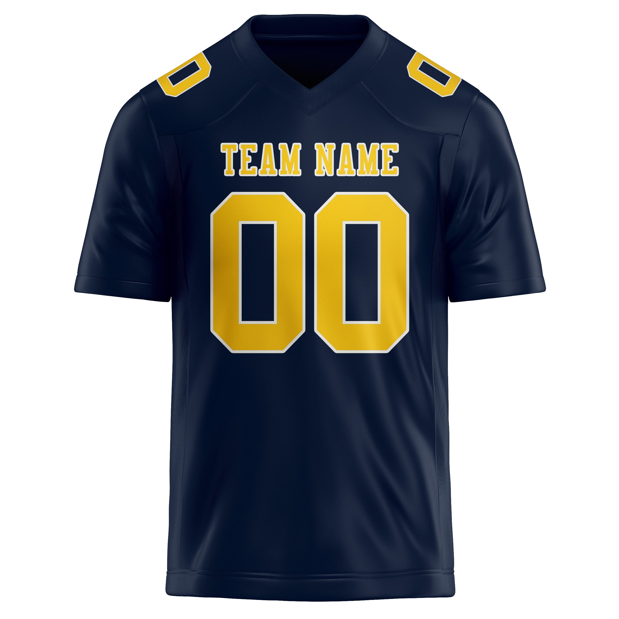 Maßgeschneidertes Professionelles Stahlblau Gold Rugbytrikot