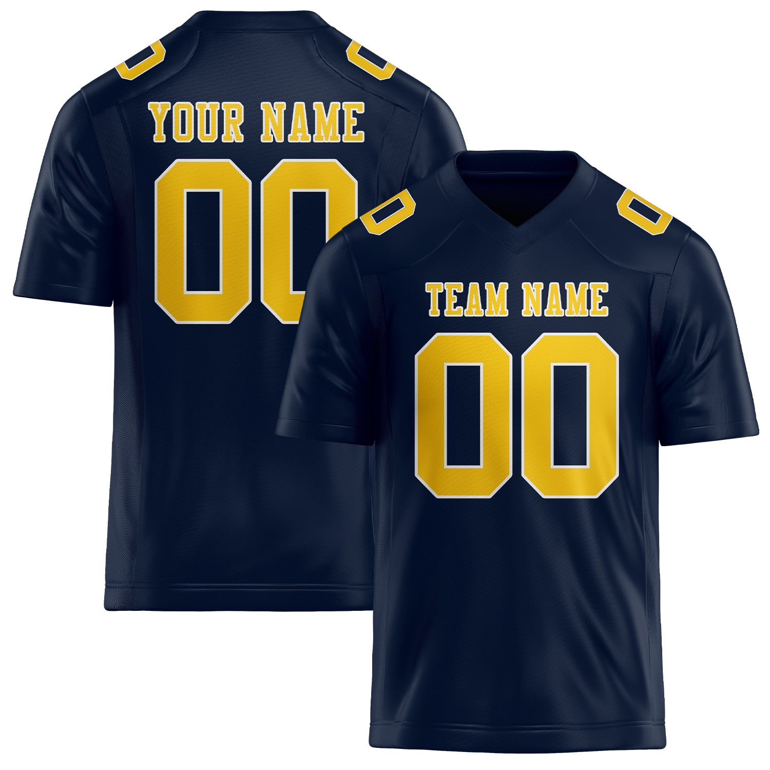 Maßgeschneidertes Professionelles Stahlblau Gold Rugbytrikot