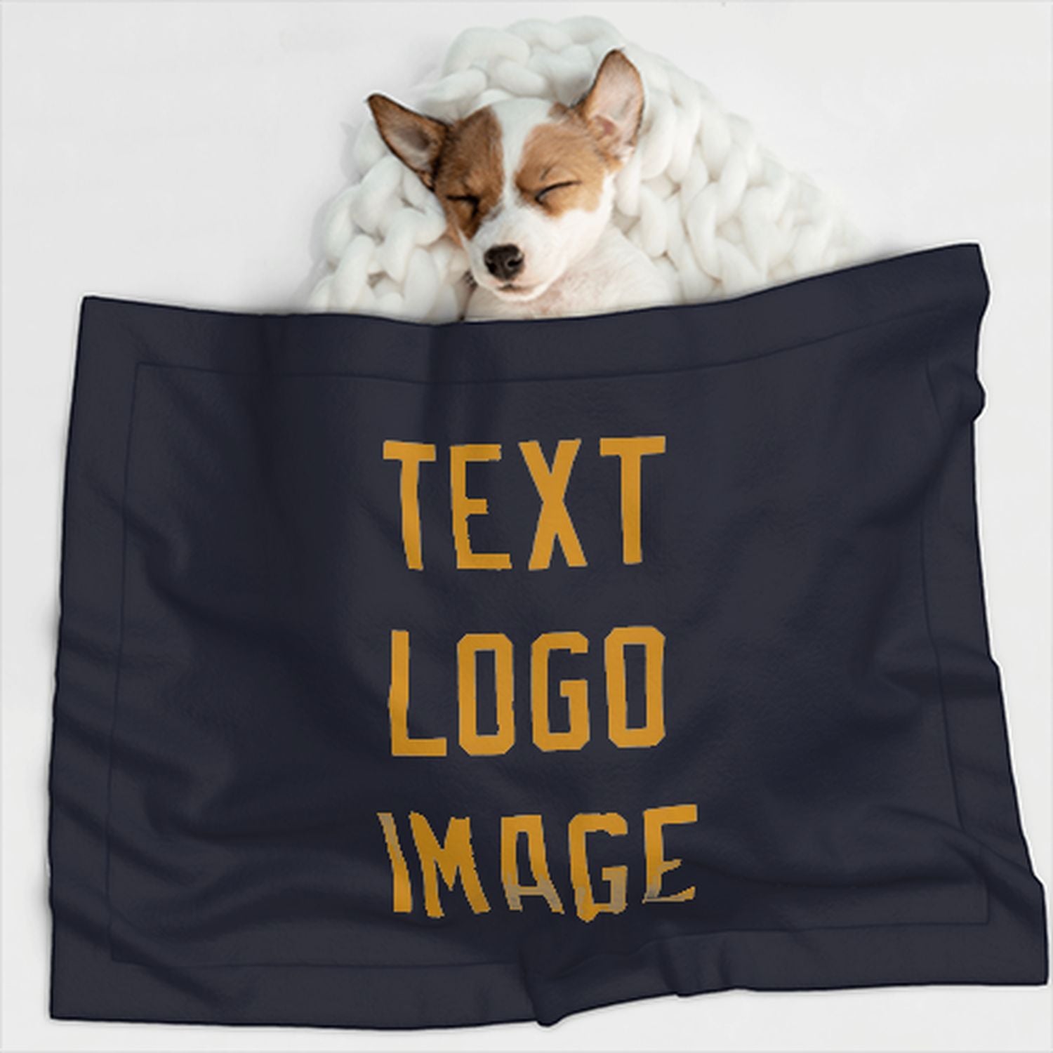 Coperta personalizzata per animali domestici blu acciaio giallo