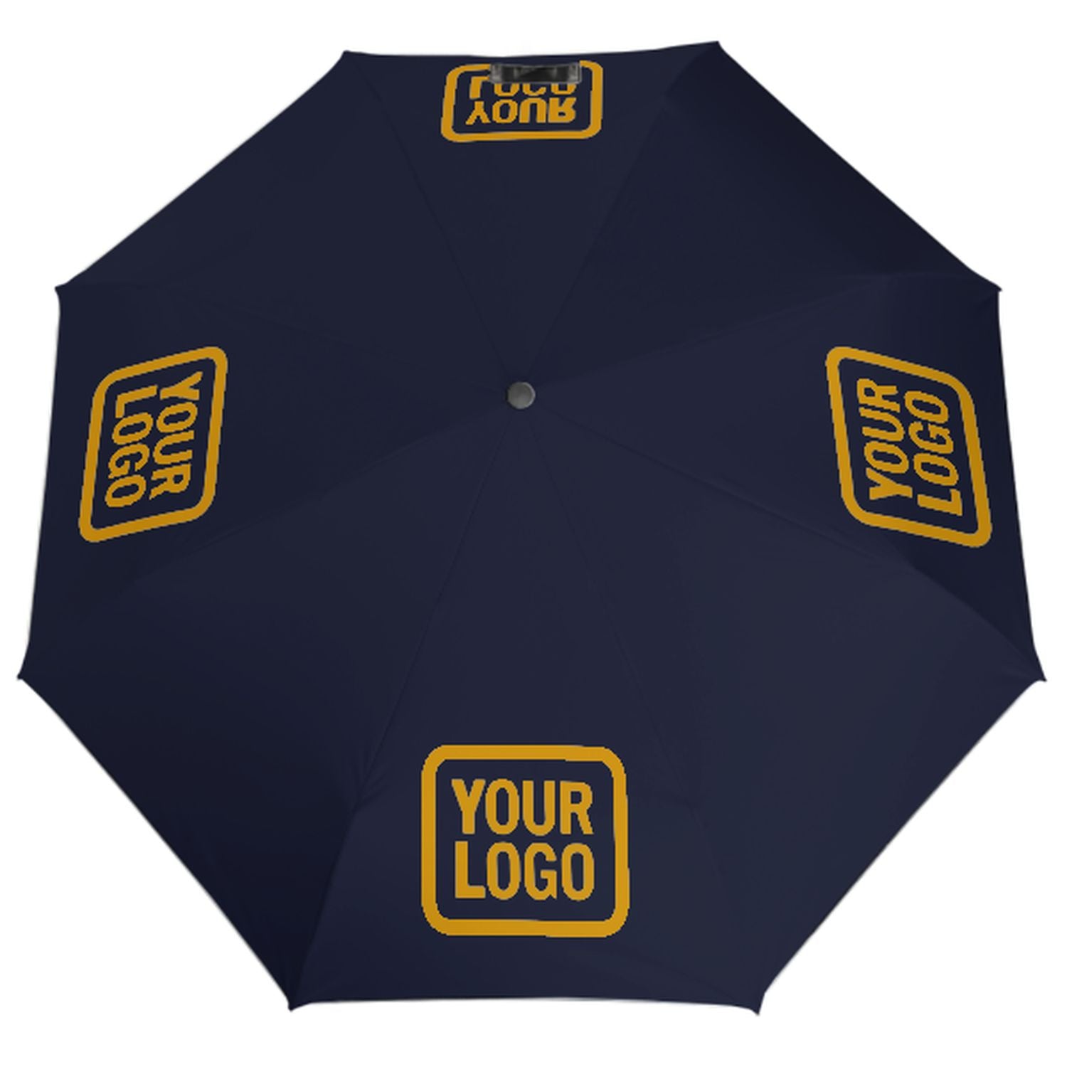 Maßgeschneidertes Stahlblau Gelb Automatik-Regenschirm