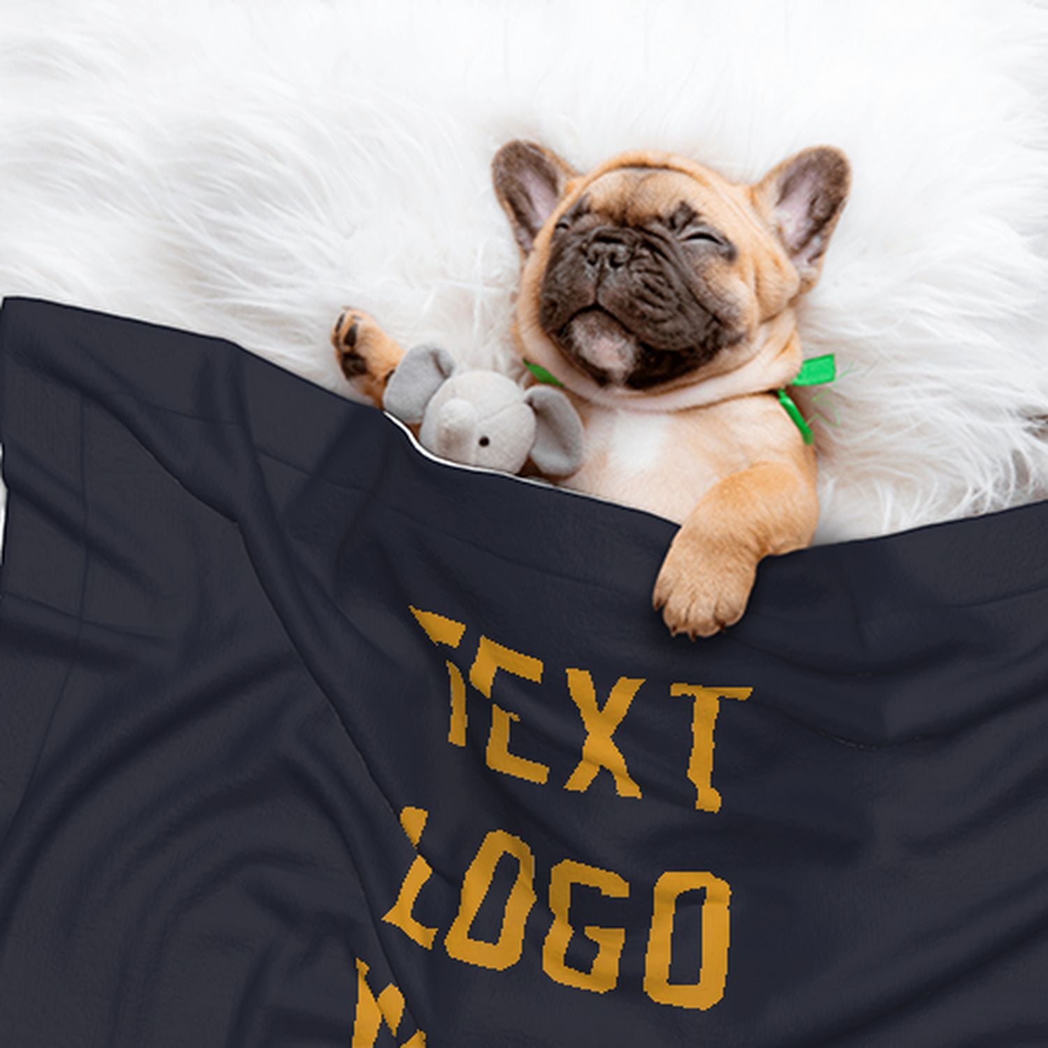 Coperta personalizzata per animali domestici blu acciaio giallo
