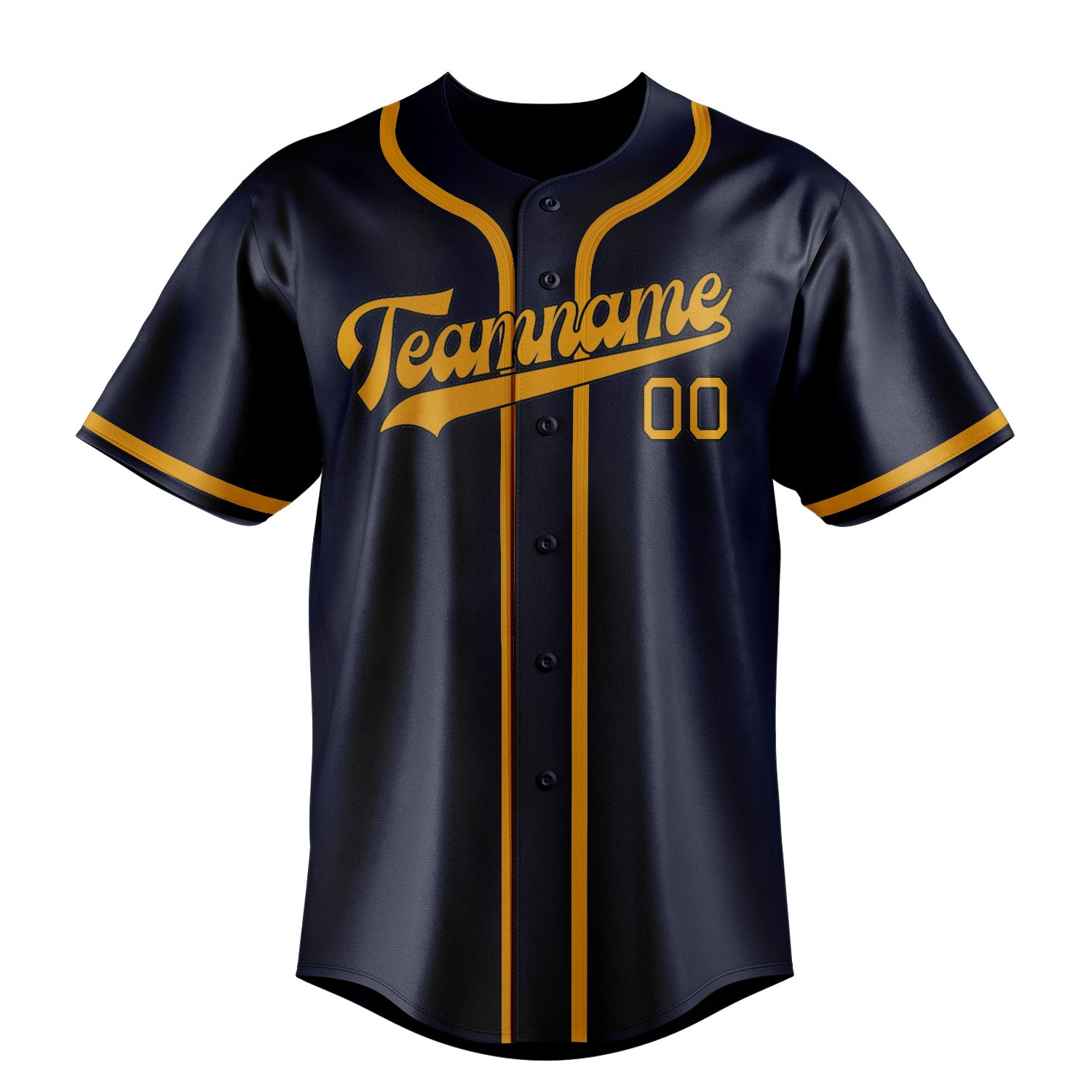 Benutzerdefiniertes Professionelles Stahlblau Gelb Baseballtrikot