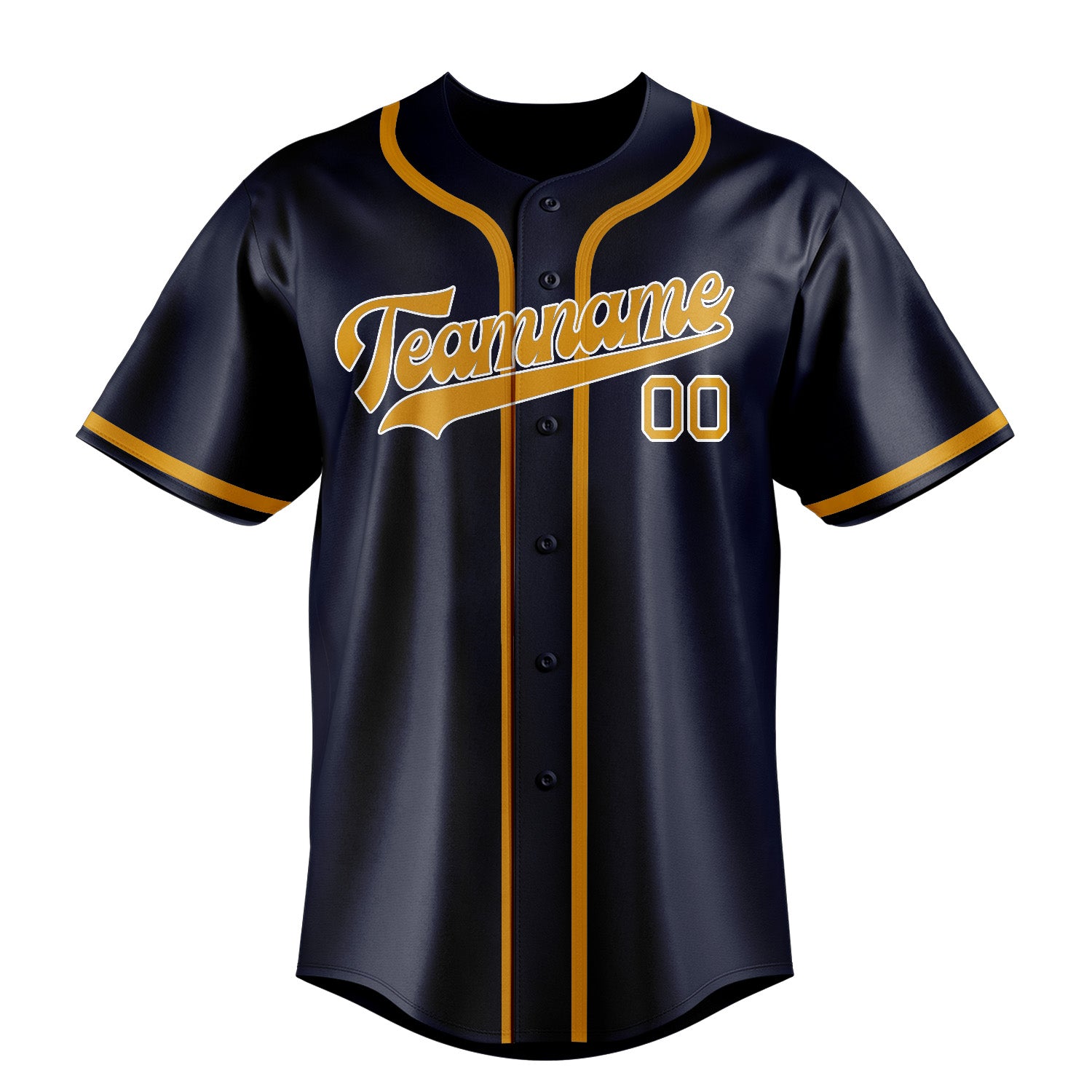 Benutzerdefiniertes Professionelles Stahlblau Gelb Baseballtrikot