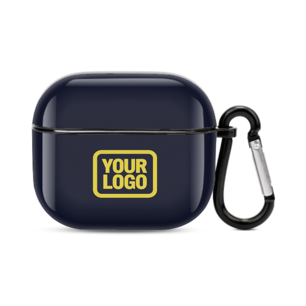 Maßgeschneidertes Stahlblau Blassgelb AirPods-Hülle (3. Generation)