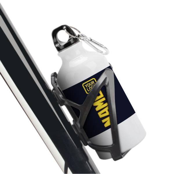 Maßgeschneidertes Stahlblau Blassgelb Sportflasche