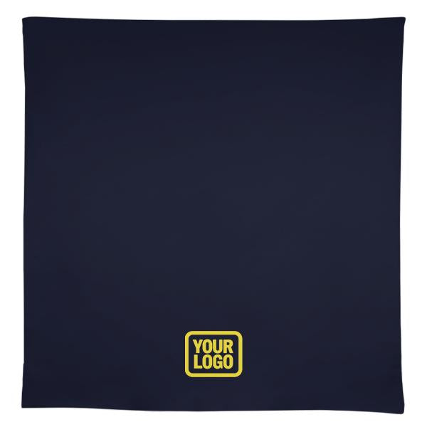 Tovaglia quadrata personalizzata blu acciaio giallo