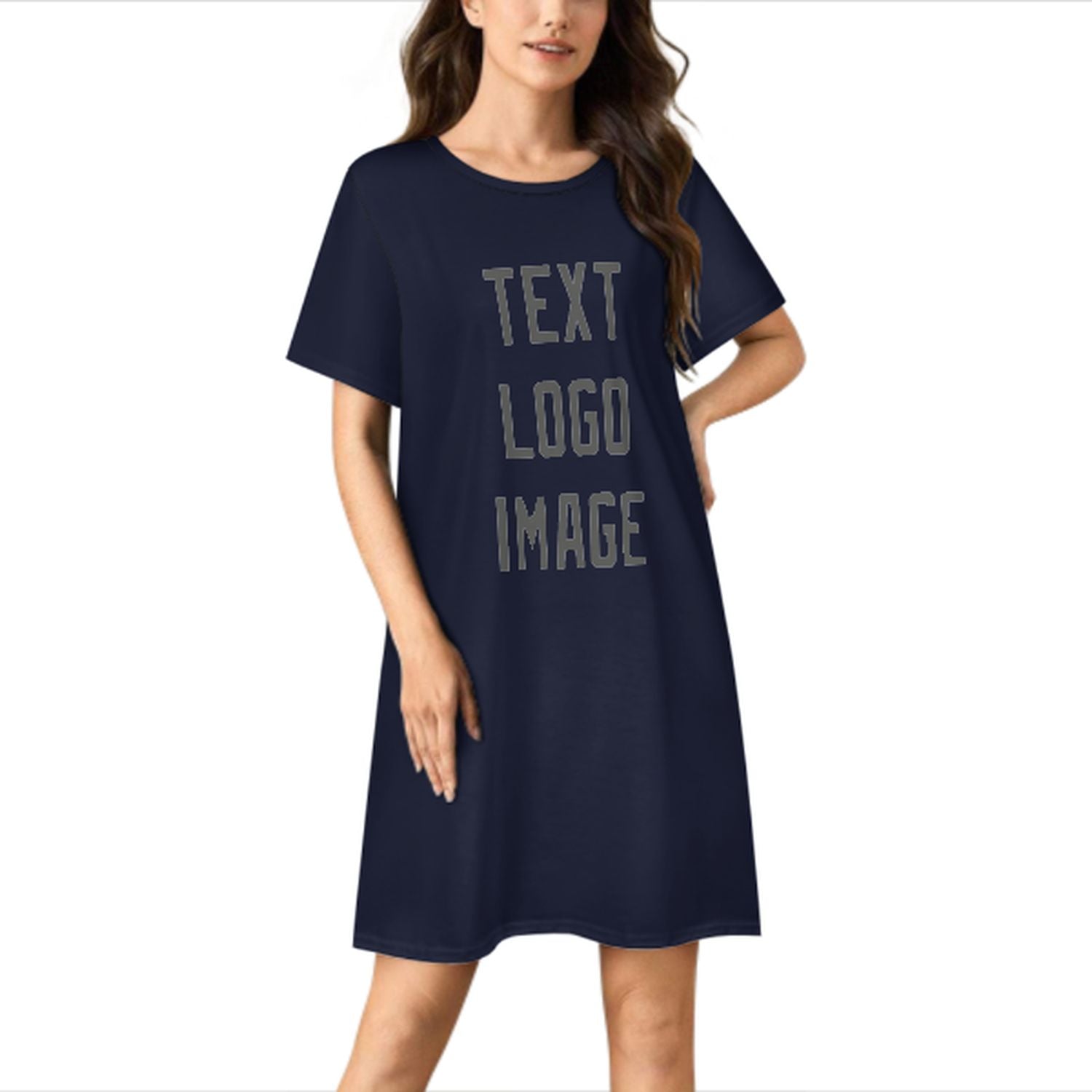 Camicia da notte su misura blu acciaio grigio scuro