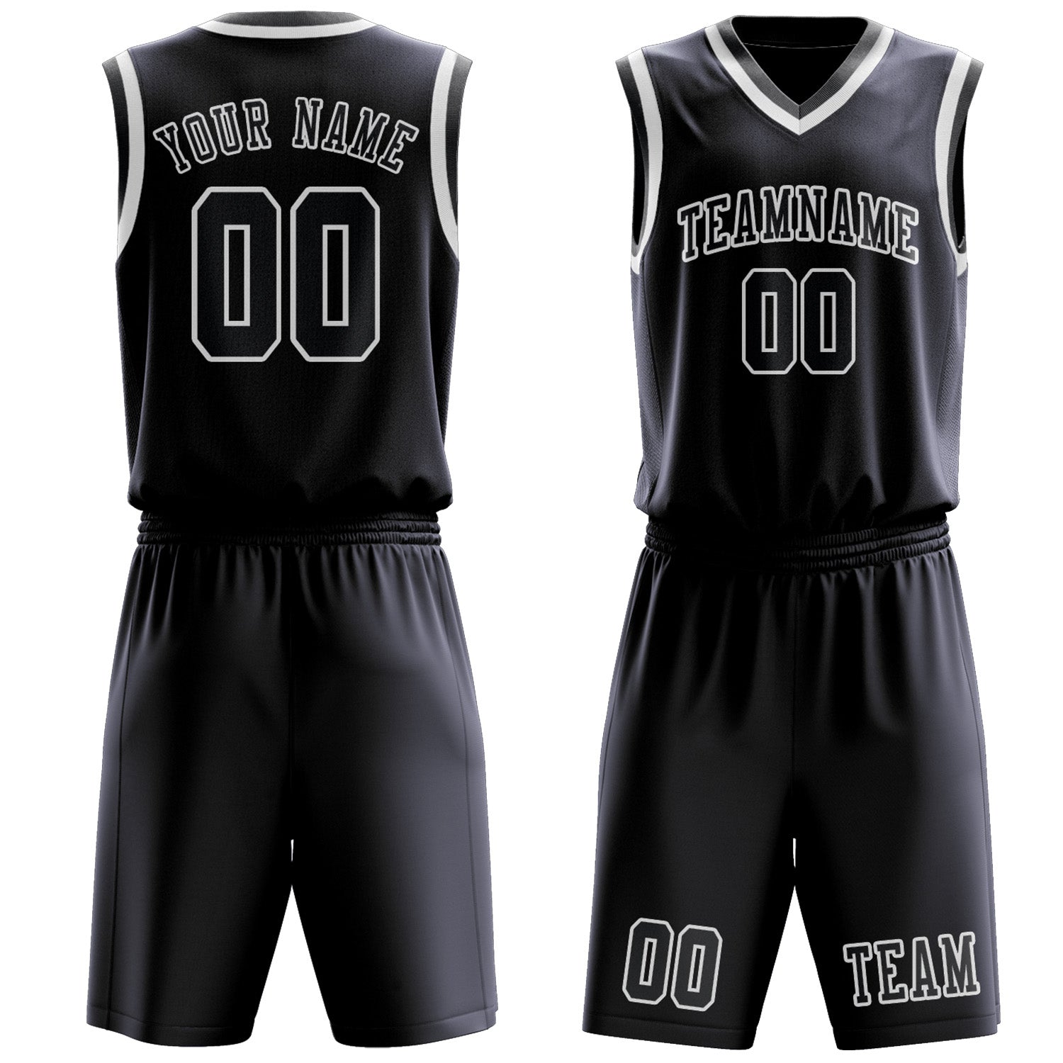 Benutzerdefiniertes Professionelles Stahlblau Dunkelgrau Basketballtrikot-Set