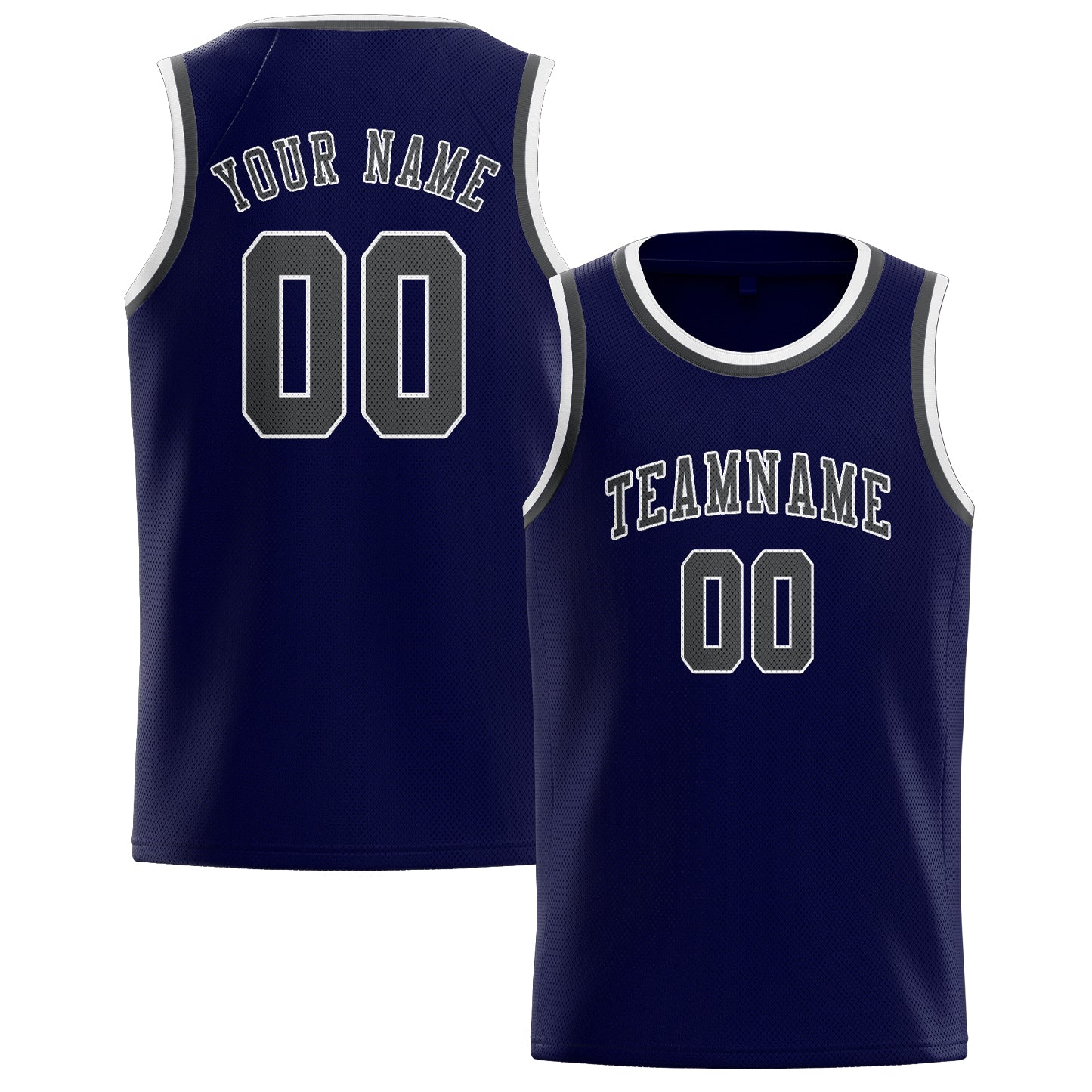 Benutzerdefiniertes Professionelles Stahlblau Dunkelgrau Basketballtrikot