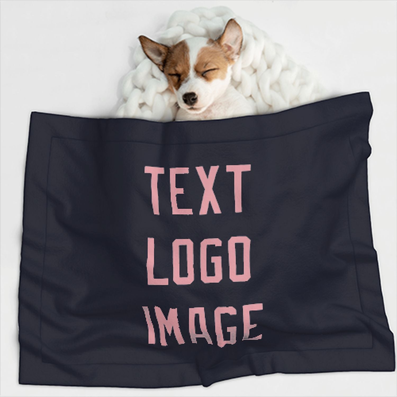Coperta personalizzata per animali domestici blu acciaio rosa