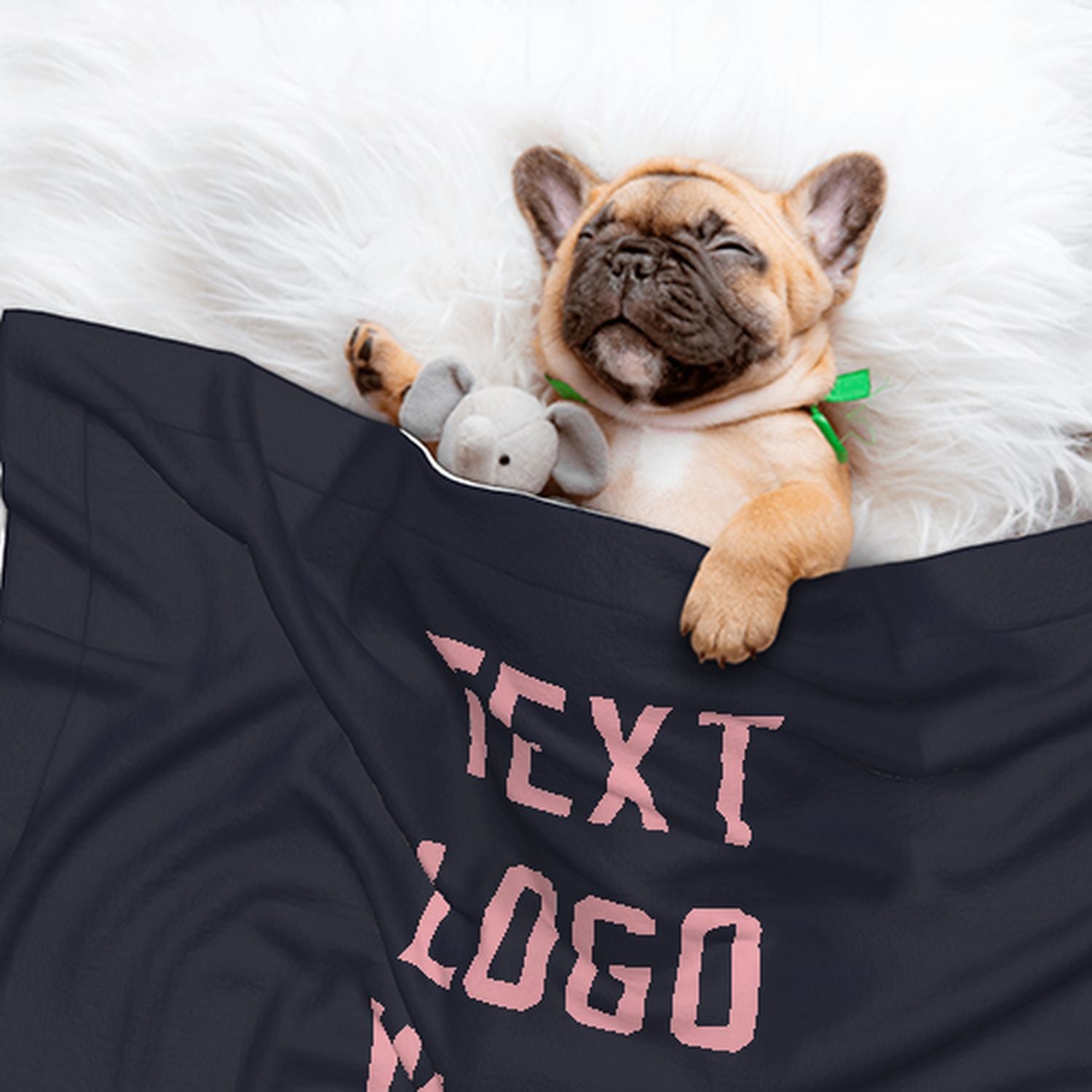 Coperta personalizzata per animali domestici blu acciaio rosa