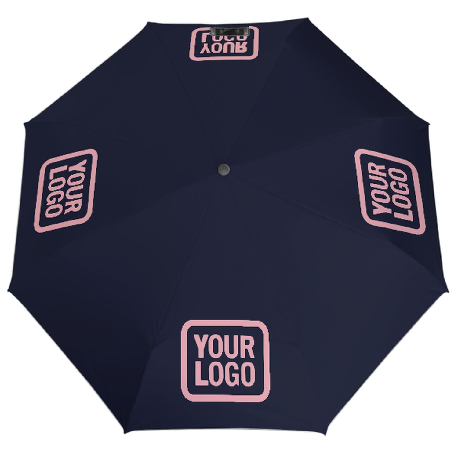 Maßgeschneidertes Stahlblau Rosa Automatik-Regenschirm