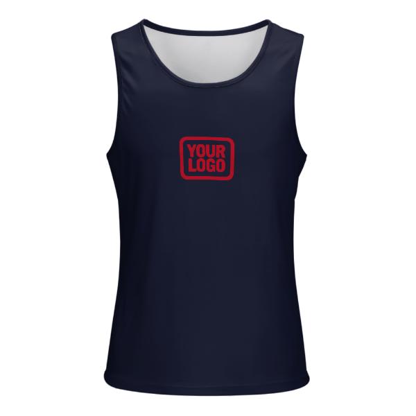 Maßgeschneidertes Stahlblau Rot Herren Tanktop