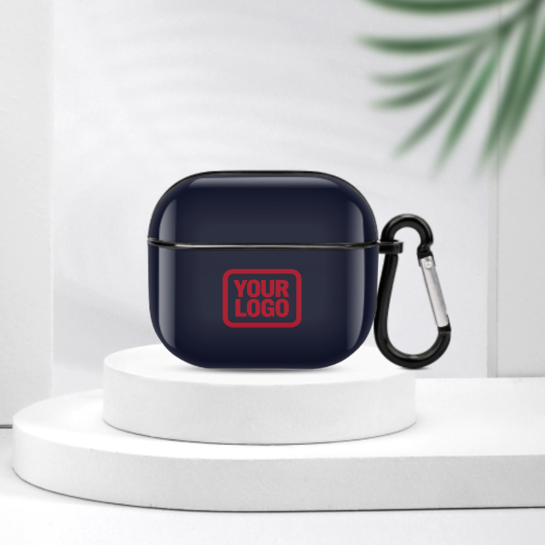 Maßgeschneidertes Stahlblau Rot AirPods-Hülle (3. Generation)