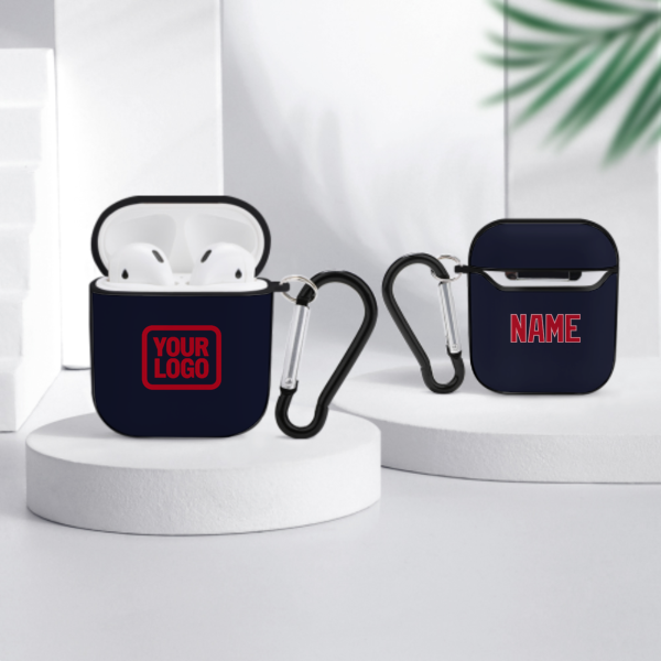 Maßgeschneidertes Stahlblau Rot AirPods-Hülle