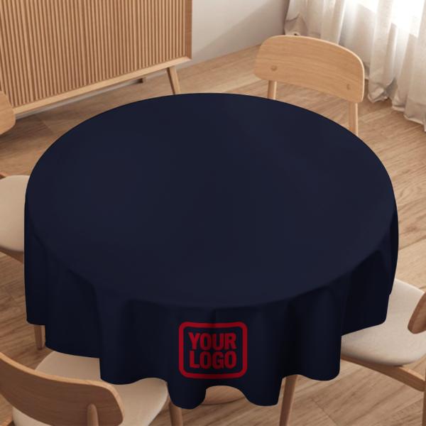 Maßgeschneidertes Stahlblau Rot Runde Tischdecke