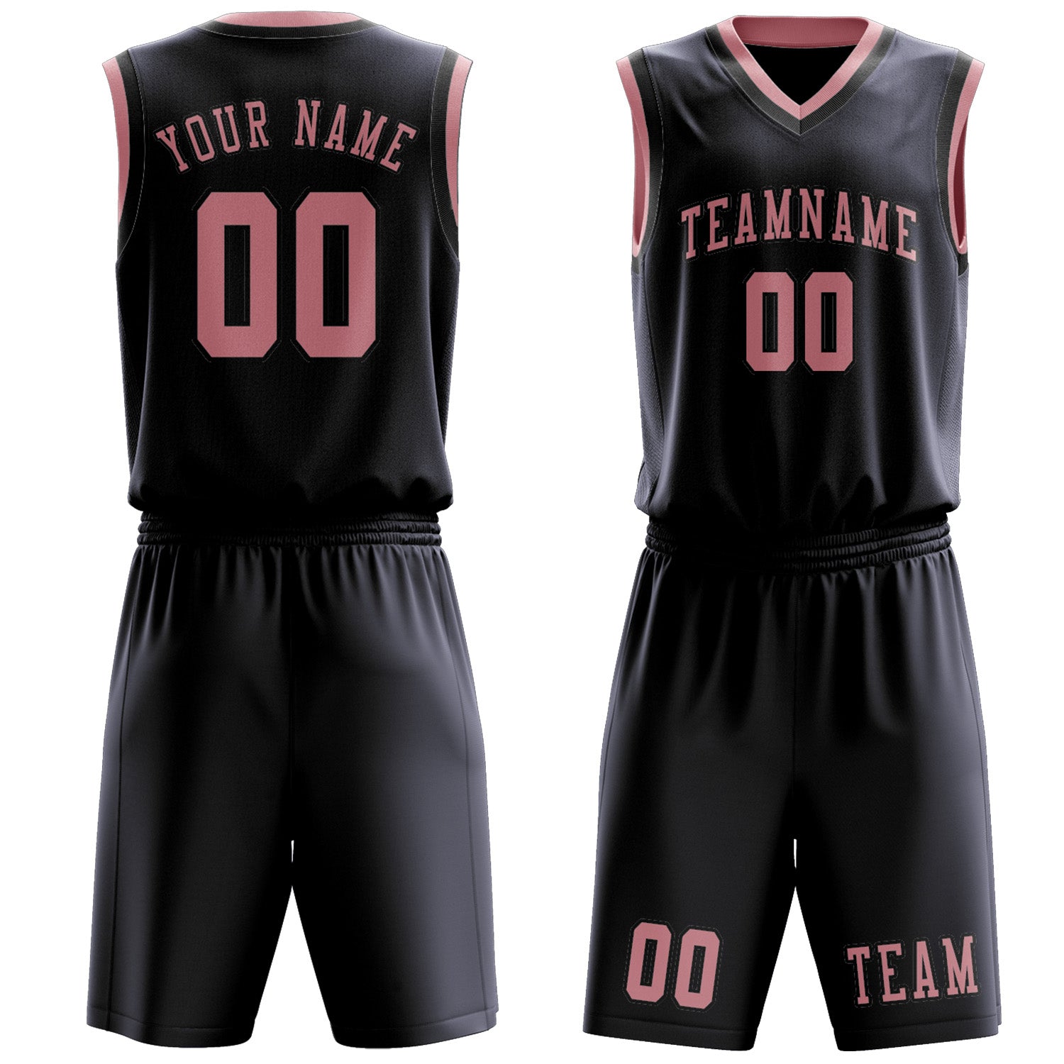 Benutzerdefiniertes Professionelles Stahlblau Rosa Basketballtrikot-Set