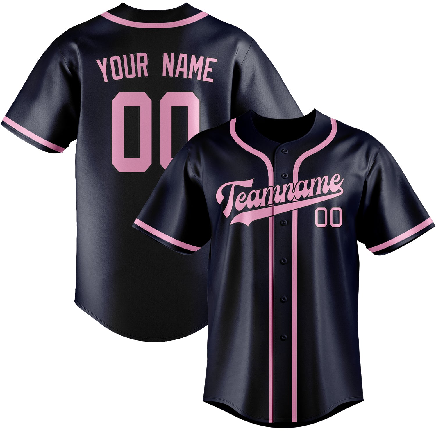 Benutzerdefiniertes Professionelles Stahlblau Rosa Baseballtrikot