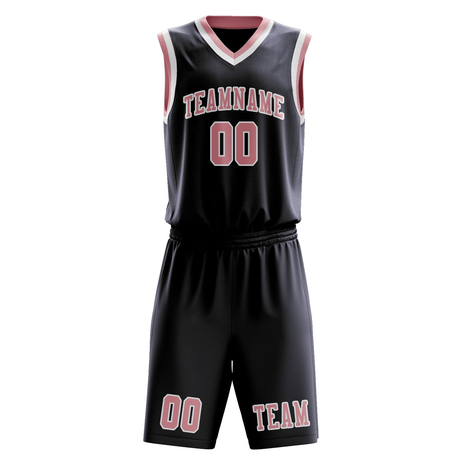 Benutzerdefiniertes Professionelles Stahlblau Rosa Basketballtrikot-Set