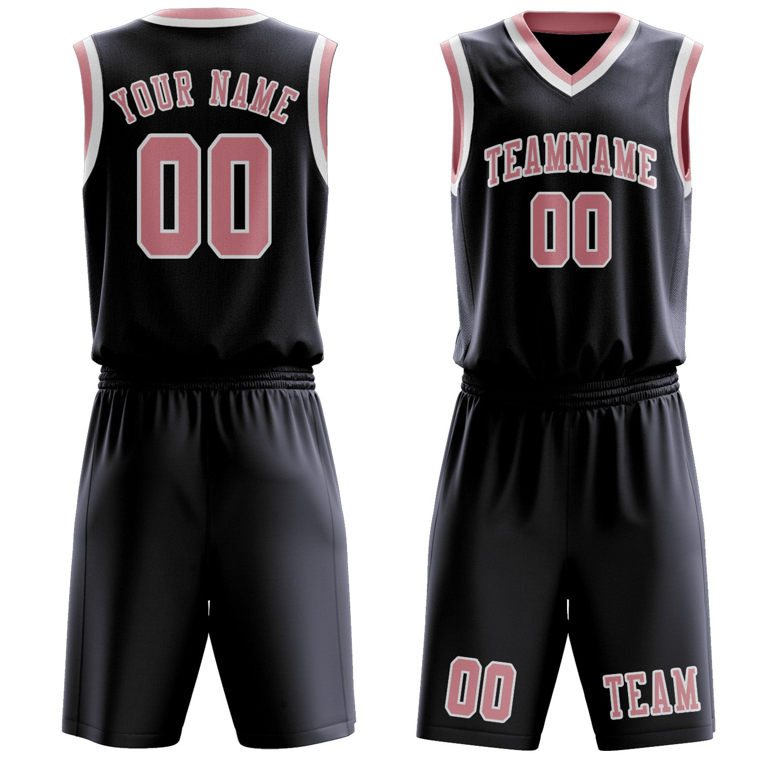 Benutzerdefiniertes Professionelles Stahlblau Rosa Basketballtrikot-Set