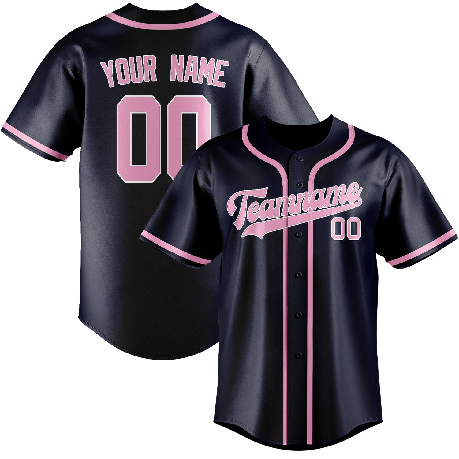 Benutzerdefiniertes Professionelles Stahlblau Rosa Baseballtrikot