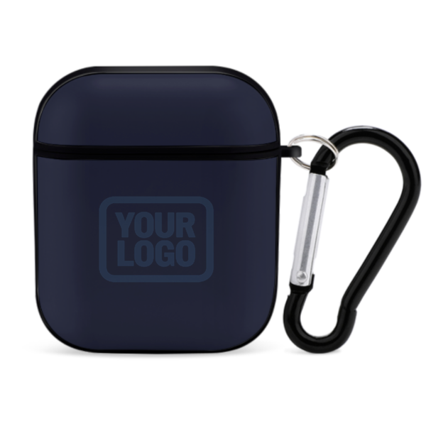 Maßgeschneidertes Stahlblau Marineblau AirPods-Hülle