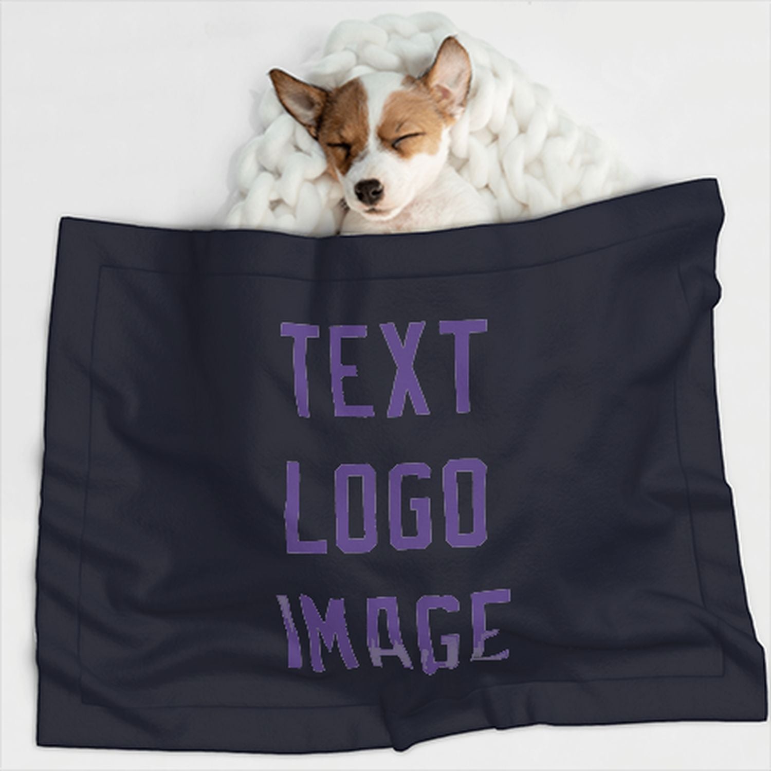 Coperta personalizzata per animali domestici color blu acciaio e lavanda