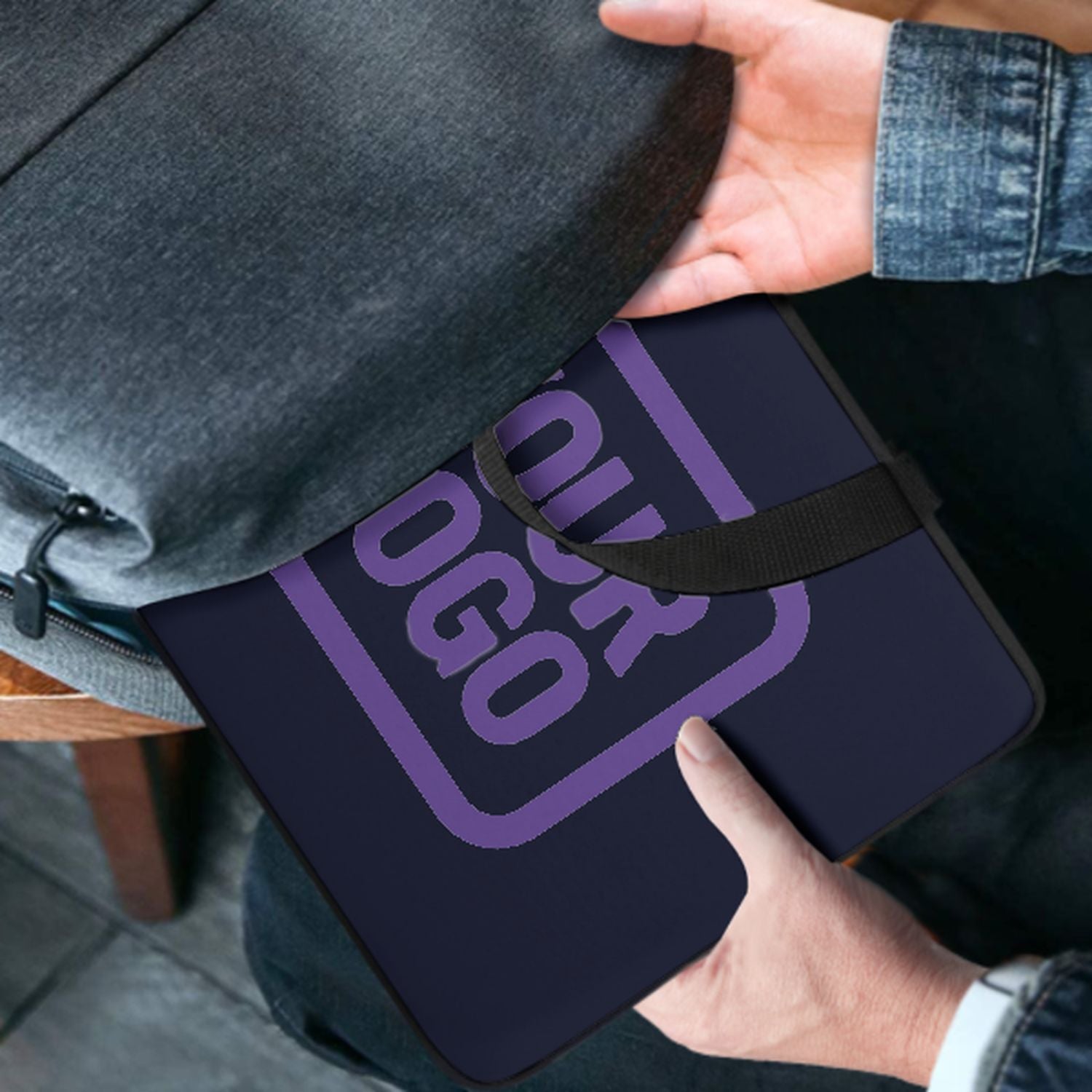 Maßgeschneidertes Stahlblau Light Purple Laptop Tasche