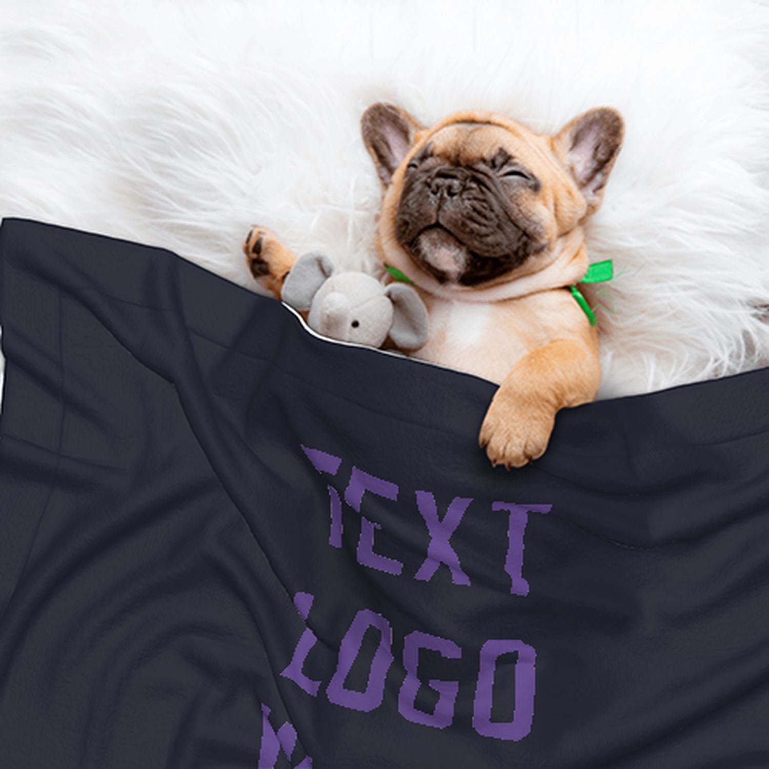 Coperta personalizzata per animali domestici color blu acciaio e lavanda
