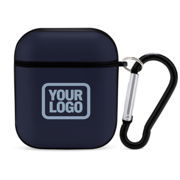 Maßgeschneidertes Stahlblau Hellblau AirPods-Hülle