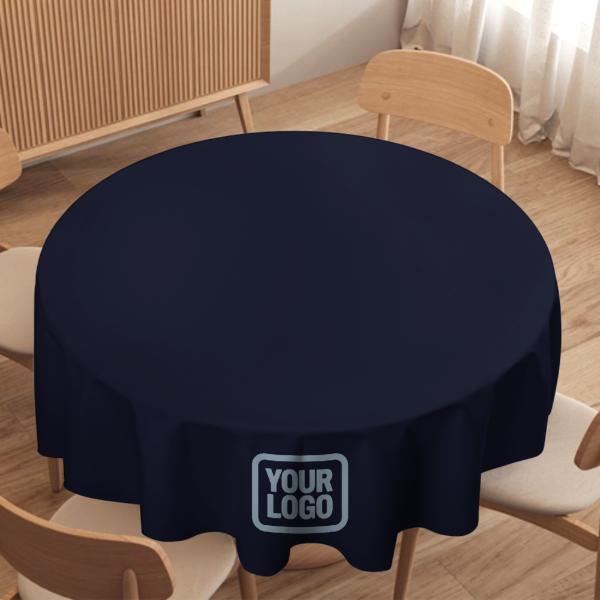 Maßgeschneidertes Stahlblau Hellblau Runde Tischdecke