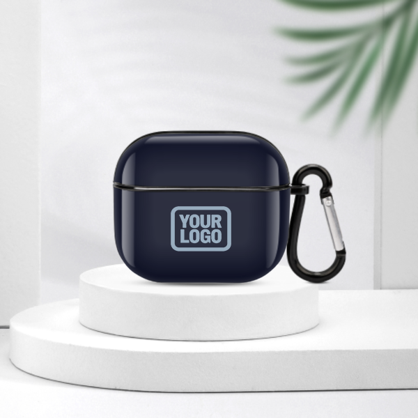 Maßgeschneidertes Stahlblau Hellblau AirPods-Hülle (3. Generation)