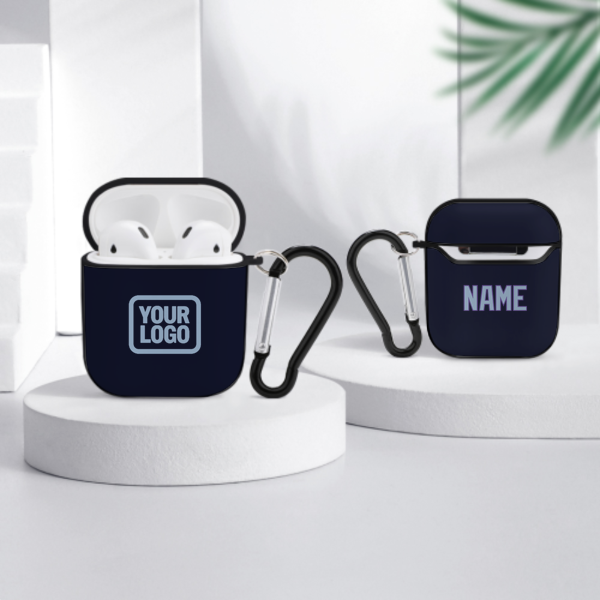 Maßgeschneidertes Stahlblau Hellblau AirPods-Hülle