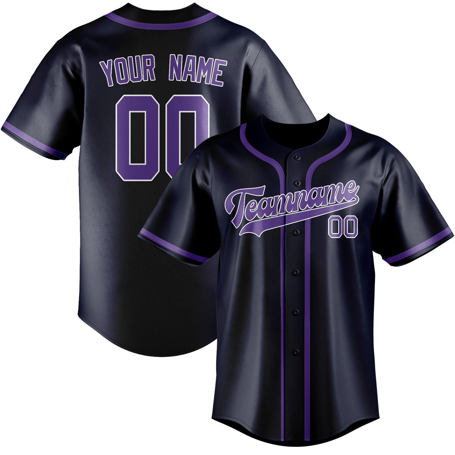 Benutzerdefiniertes Professionelles Stahlblau Lavendel Baseballtrikot