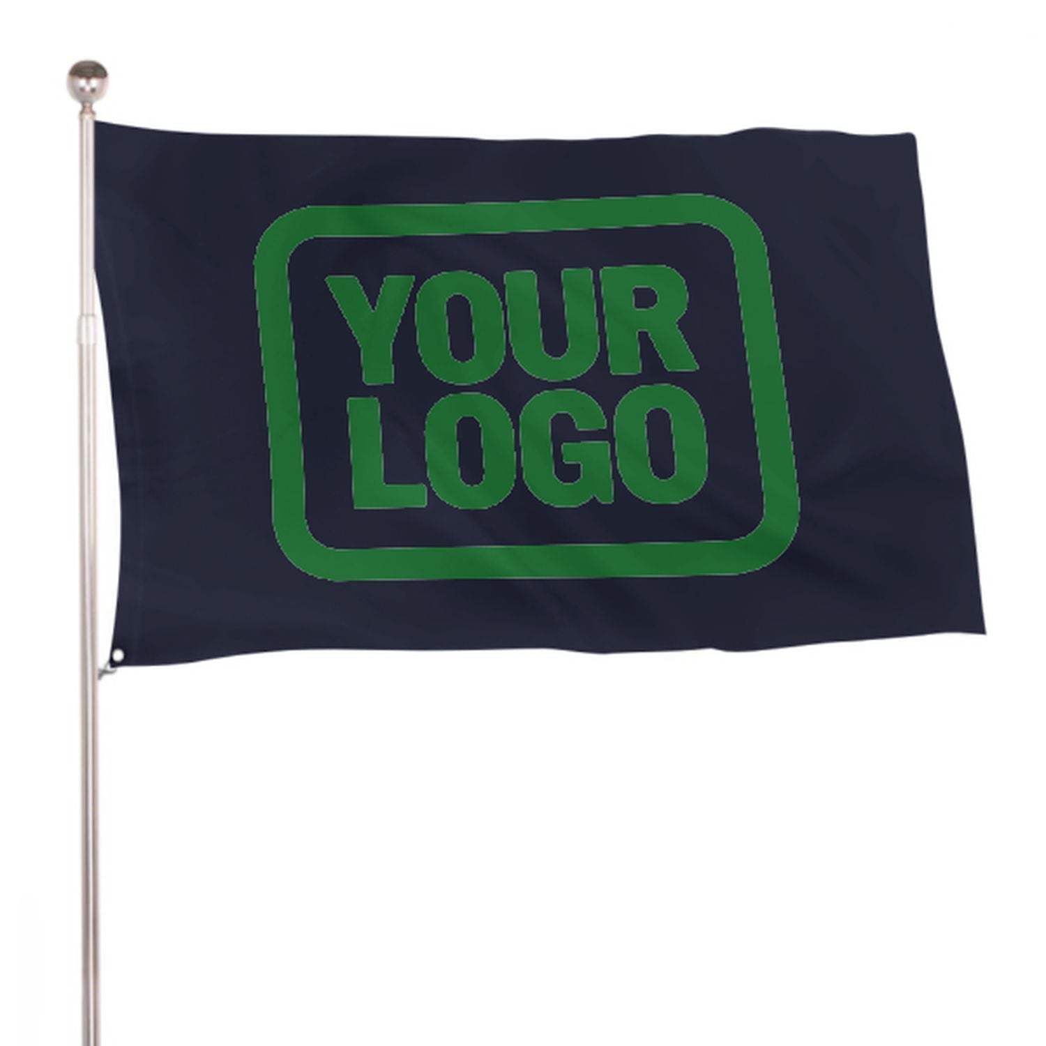 Bandiera personalizzata blu acciaio verde smeraldo