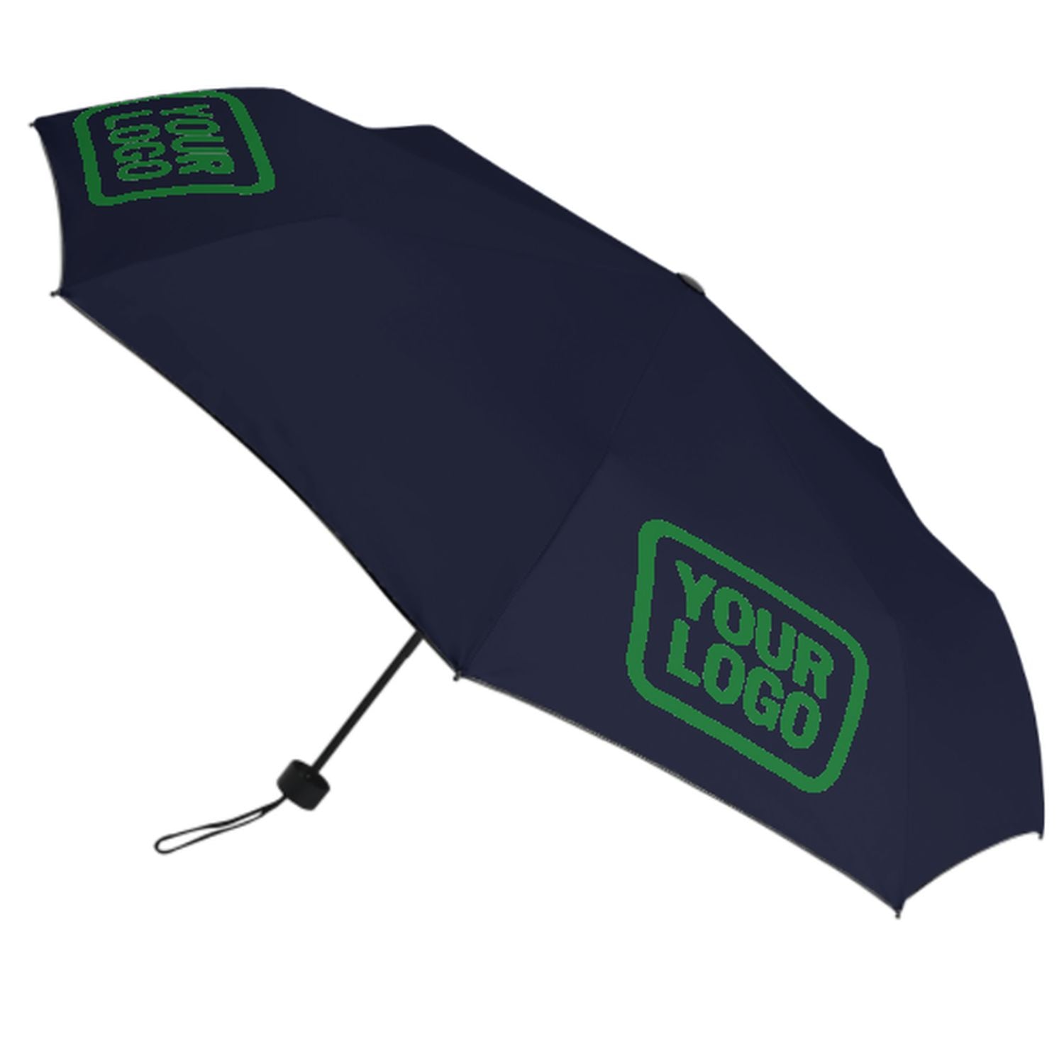 Maßgeschneidertes Stahlblau Smaragdgrün Automatik-Regenschirm