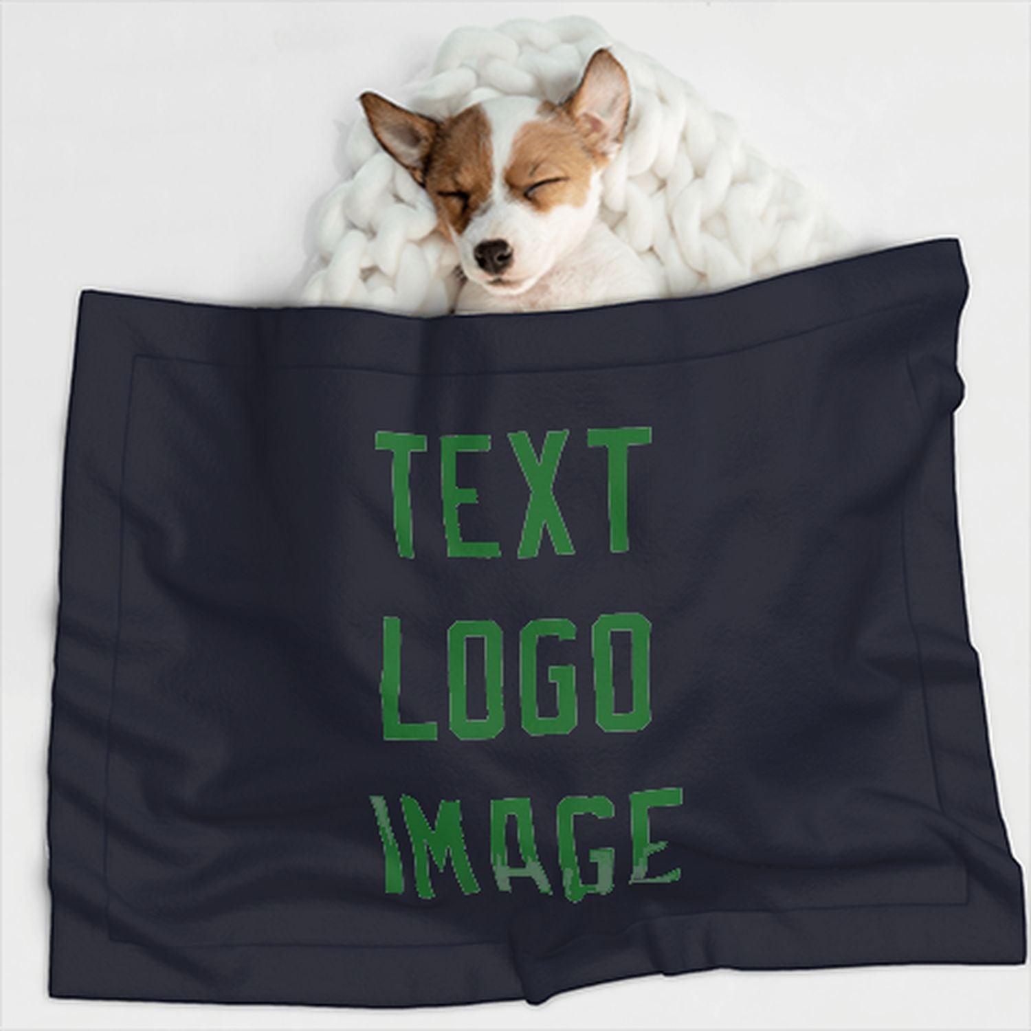 Coperta personalizzata per animali domestici color acciaio blu e verde smeraldo