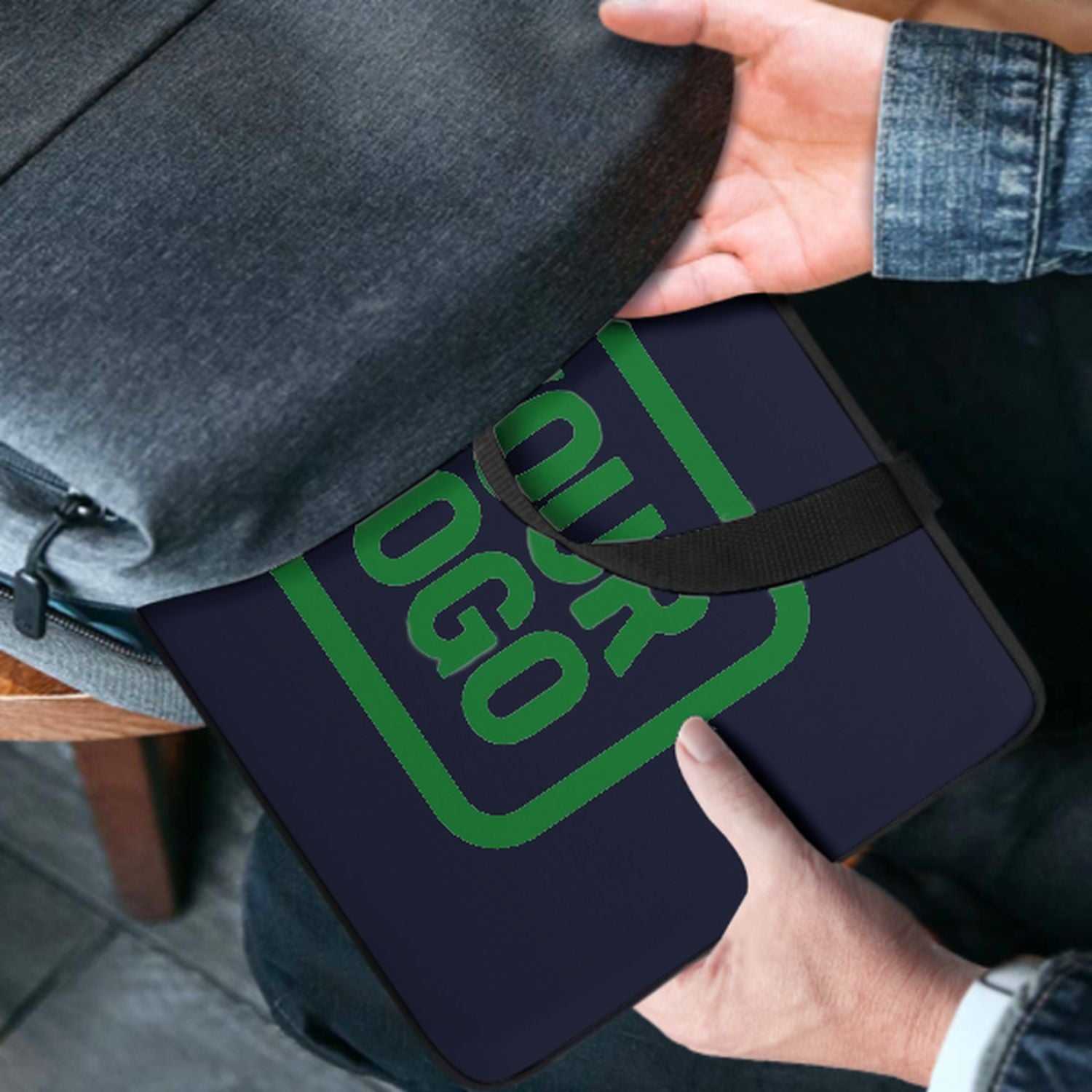 Maßgeschneidertes Stahlblau Emerald Green Laptop Tasche