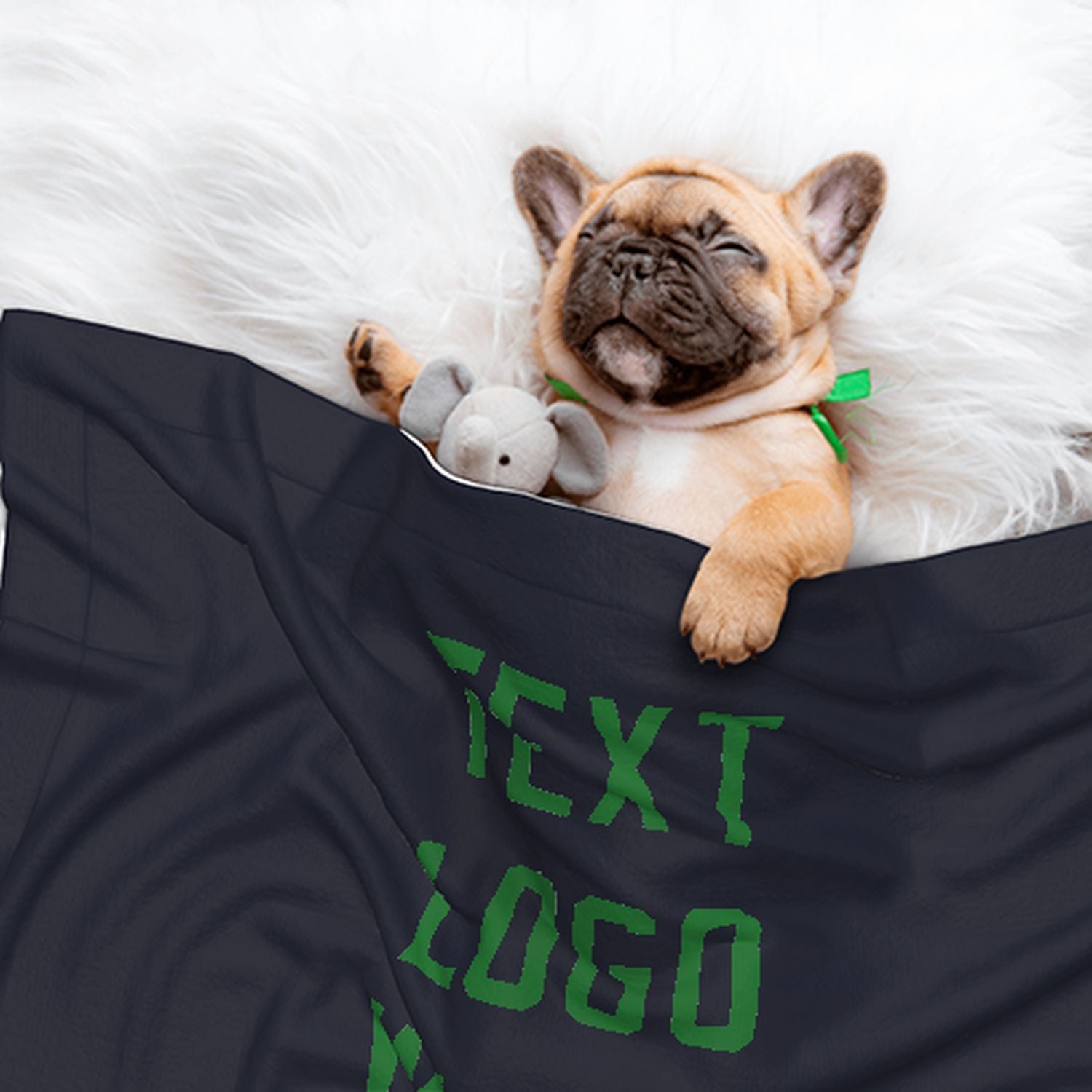 Coperta personalizzata per animali domestici color acciaio blu e verde smeraldo