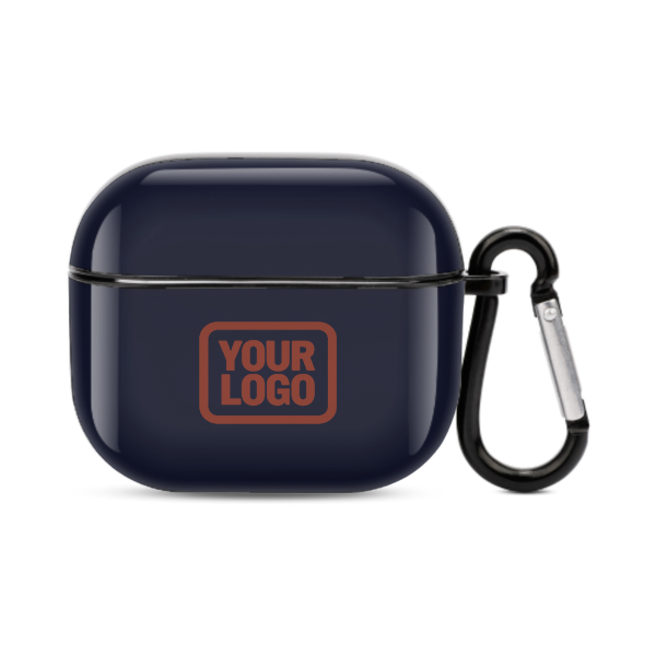 Maßgeschneidertes Stahlblau Korallenrot AirPods-Hülle (3. Generation)