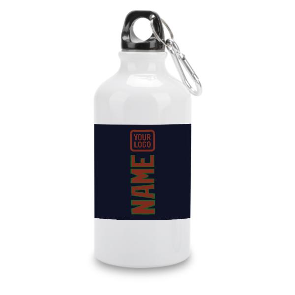 Maßgeschneidertes Stahlblau Korallenrot Sportflasche