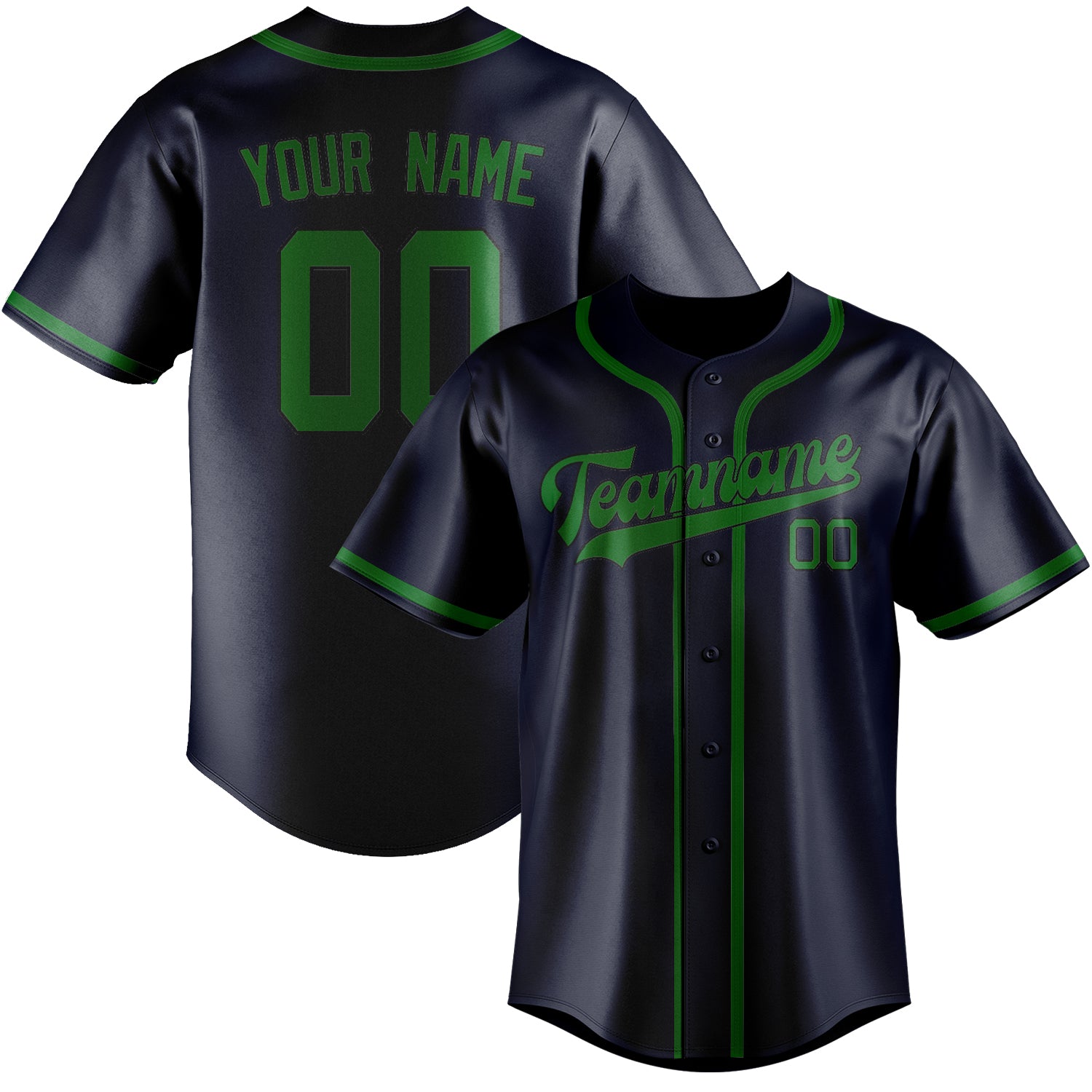 Benutzerdefiniertes Professionelles Stahlblau Smaragdgrün Baseballtrikot
