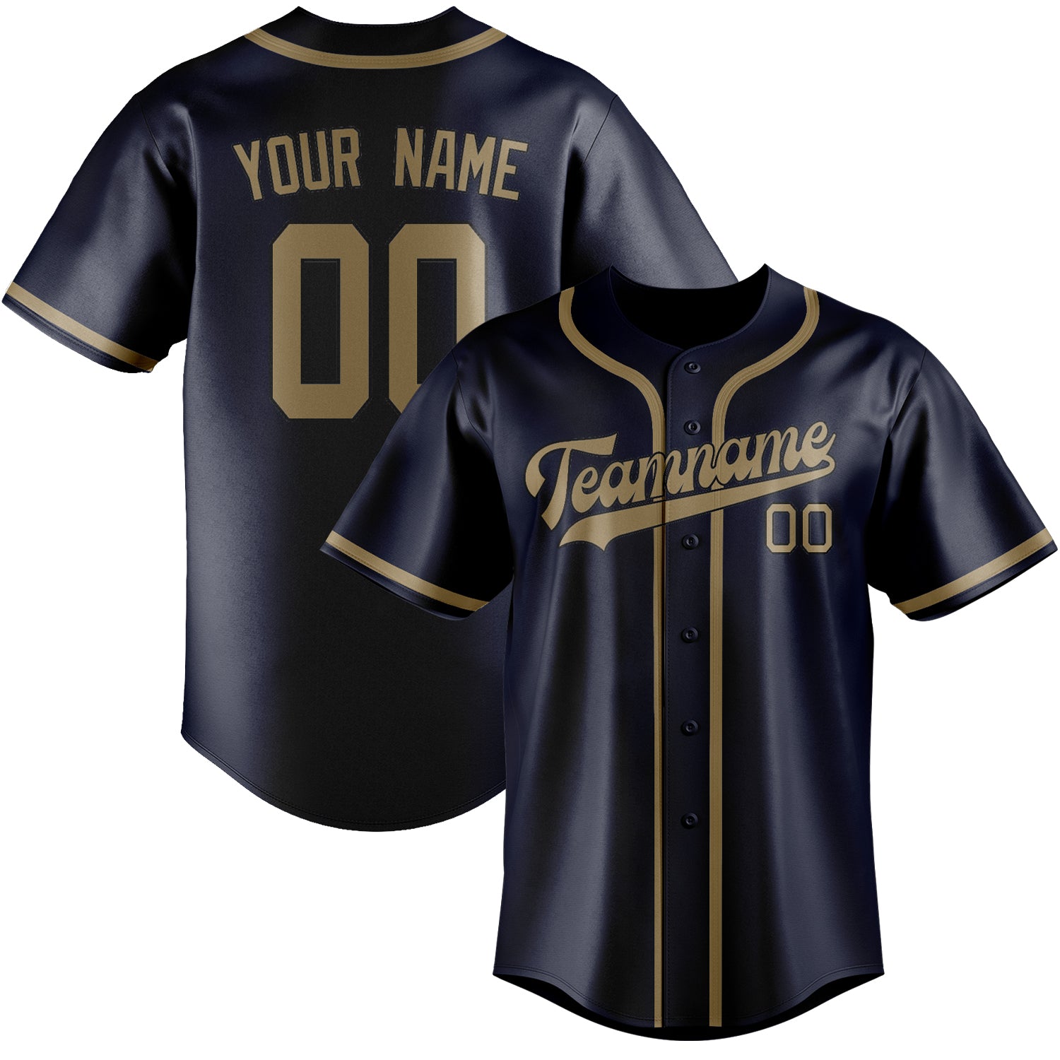 Benutzerdefiniertes Professionelles Stahlblau Hellkhaki Baseballtrikot
