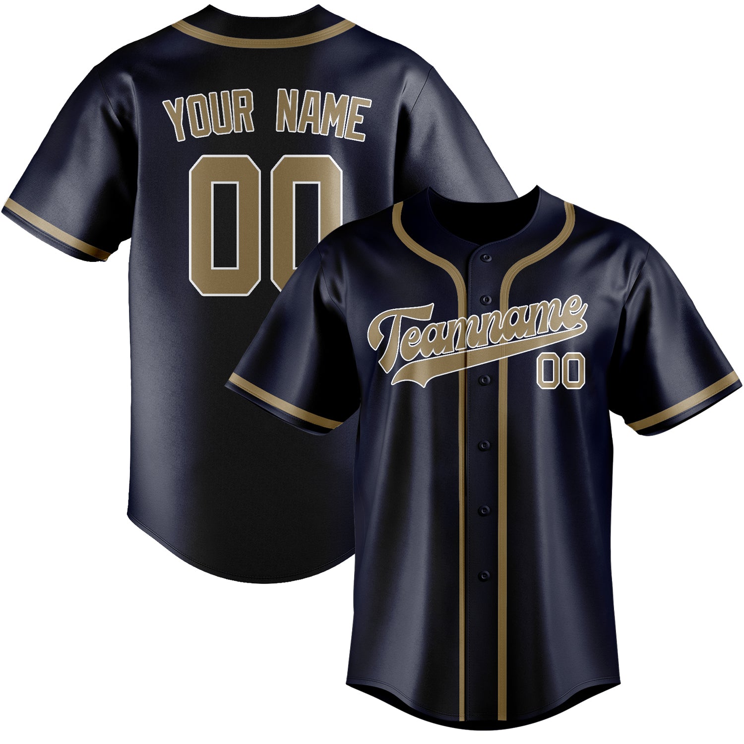 Benutzerdefiniertes Professionelles Stahlblau Hellkhaki Baseballtrikot